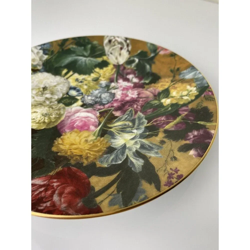 Porcelaine LG C. Limoges Dec. a la main Fully Decorated Floral Plate, Wall Decor